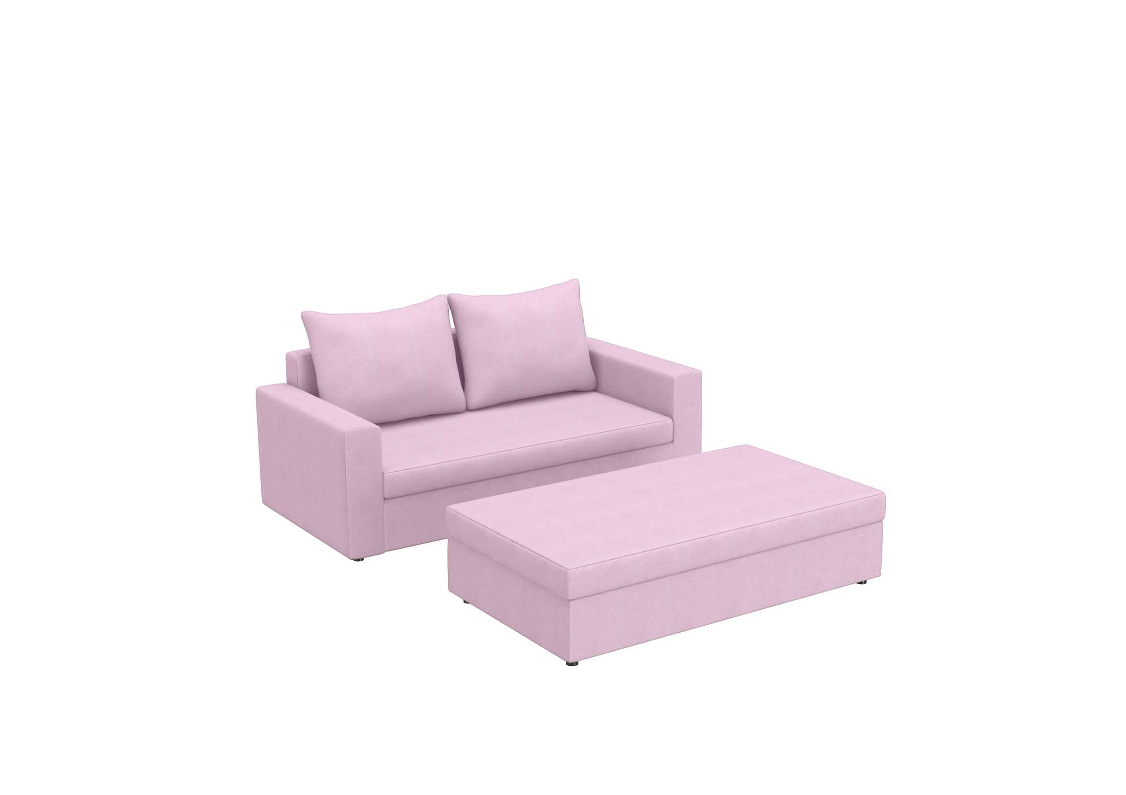 Mała różowa sofa rozkładana